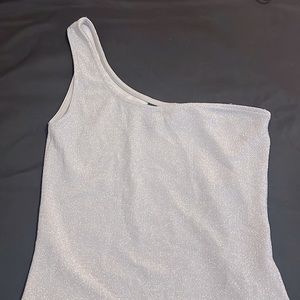 Silver leotard one piece top